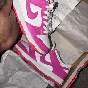Nike Women's Vibrant Pink and White Sneakers